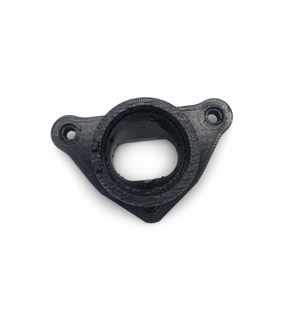 Detailed top view of the 3D printed Honda NX650 Dominator carburetor insulator (16211-MN9-000) showing the reinforced TPU wall thickness and carb-side mounting lip.