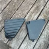Side-by-side comparison of the factory Honda OEM airbox lid and the R3print Moto 3D printed alternative