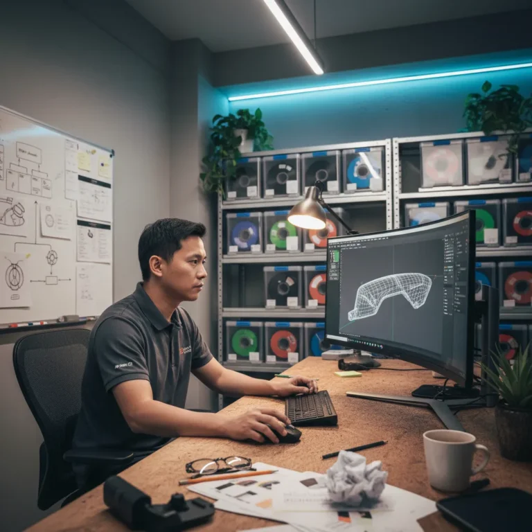 Step 2: Reverse-engineering the classic motorcycle part in CAD software to create perfect custom 3D printed motorcycle parts for reproduction.
