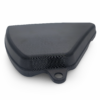Macro detail view of the 3D printed Honda CB400F left side cover (83700-377-000) showcasing the reinforced mounting tabs and high-strength ASA structural design.