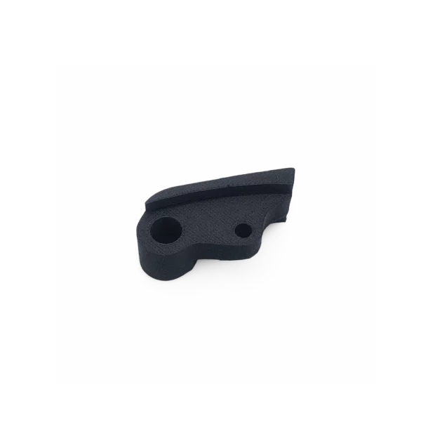Right-side profile of the Honda NX250 Lower Chain Slider, highlighting the low-friction Carbon Fiber Nylon surface.