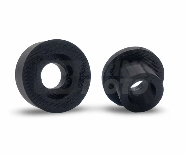 fuel-tank-grommet-92075-1660-close-up-interlocking-halves Close-up view of the interlocking male-female joint on the 2-piece KLR650 fuel tank damper grommet