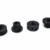 fuel-tank-grommet-92075-1660-top-bottom-separated-set Four separated top and bottom interlocking halves of Kawasaki KLR650 gas tank grommet replacement