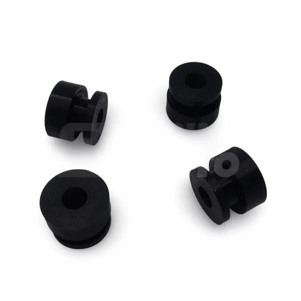 fuel-tank-grommet-kawasaki-klr650-92075660-set-of-4 Direct view of four fully mated upper and lower fuel tank grommets for Kawasaki 92075-1660