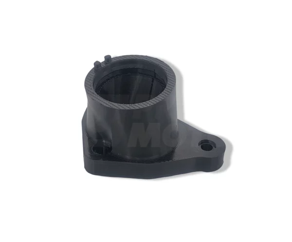 Front carburetor intake opening view of full-power MAN-620 style replacement insulator for Honda classic singles.